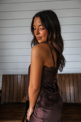 Romantic Edge Skirt Set • Dark Chocolate