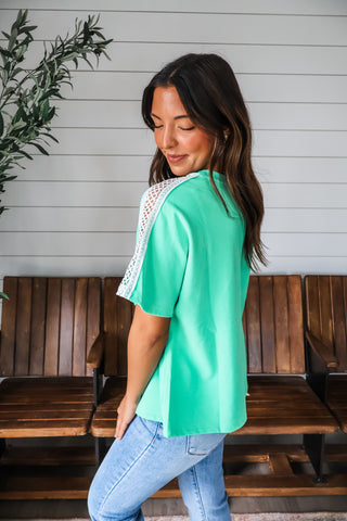 Sunflower Fields Crochet Top • Green