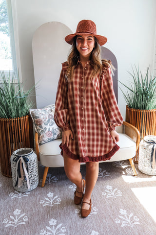 Fall Frenzy 4 • Plaid Ruffle Shirtdress - FINAL SALE