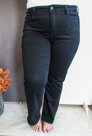 Keri Mid Rise Straight | Tummy Control • Black - PLUS