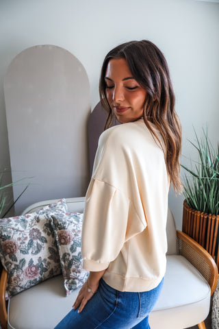 Harper Puff Sleeve Pullover • Cream