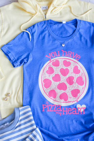 You Have A Pizza My Heart Graphic Tee • Heather Blue