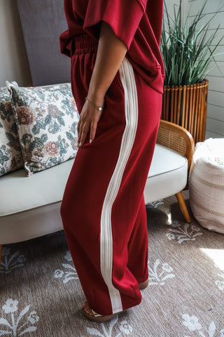 Laidback Leisure Pant Set • Crimson
