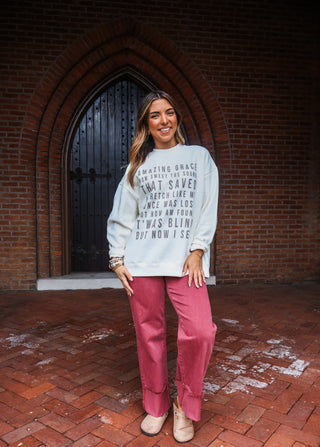 Amazing Grace Mock Neck Sweatshirt • Ivory