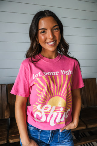 Let Your Light Shine Graphic Tee • Pink