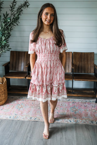 Sweet Promises Paisley Dress • Dusty Rose