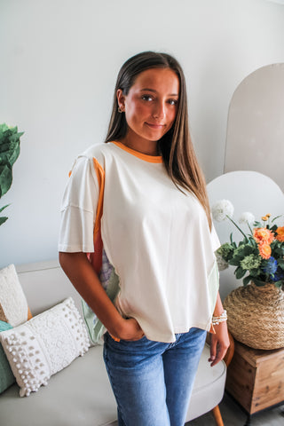 Big Dreams Patchwork Top • Cream Multi - FINAL SALE