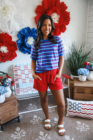 Stripes On Stripes Crewneck • Blue