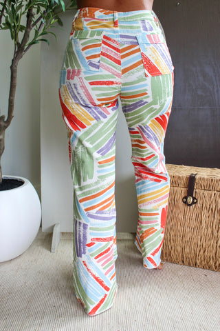 Phoebe Printed Wide Leg Pants • Multi