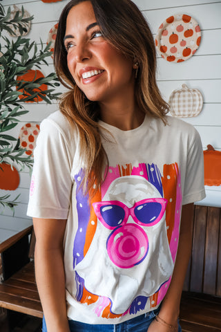 Boo & Bubbles Ghost Graphic Tee • Cream