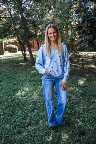Spot Of Sunshine V-neck • Blue