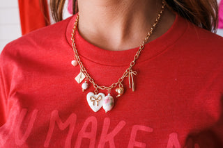 A Love Story Charm Necklace • Pink