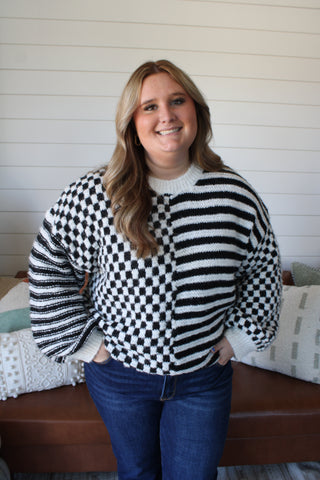 Main Character Checker Stripe • Black - PLUS - FINAL SALE