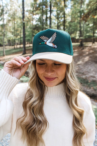 Merry Mallard Trucker Hat • Hunter/Beige