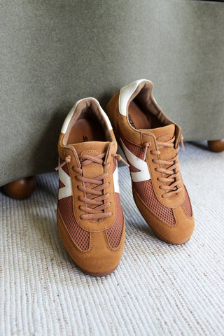 Mavis Mesh Panel Sneaker • Tan