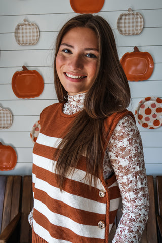 Fall Romance Floral Lace Top • Mocha Mix