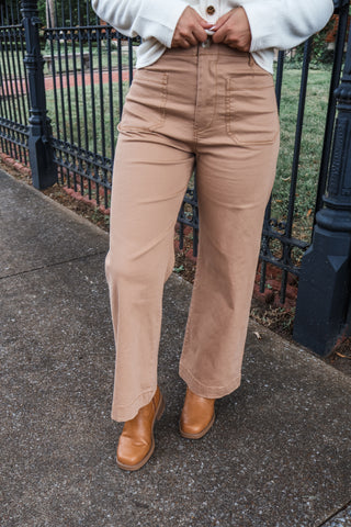 Simple Slate Patch Pocket Pants • Tan