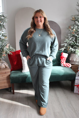 Home For The Holidays Pant Set • Ash Jade - PLUS