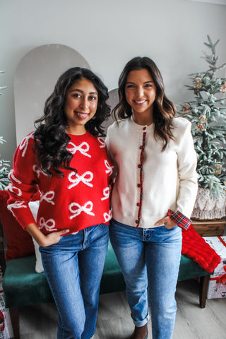 Holiday Wishes Bow Sweater • Red