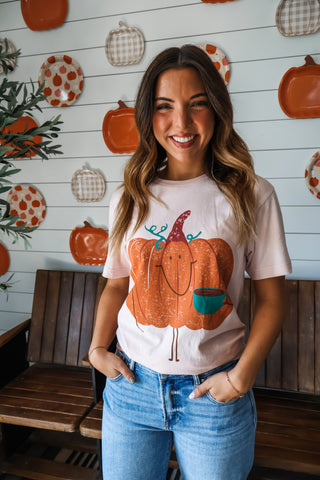 Pumpkin Spice Season Graphic Tee • Pink