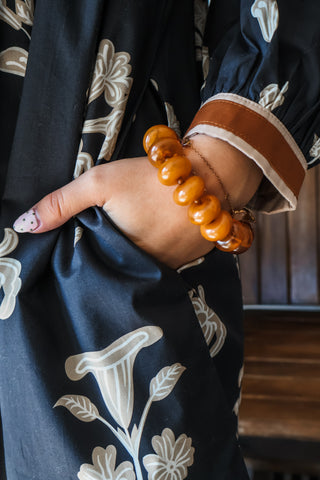 Beaded Bliss Statement Bracelet • Amber
