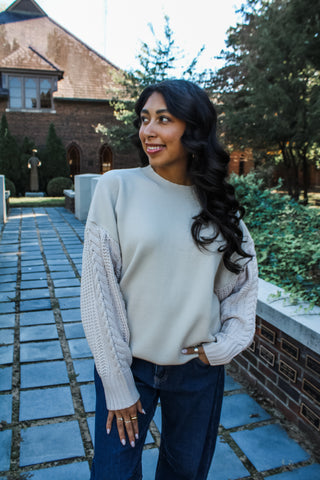 Memory Lane Cable Sweater • Cosmic Latte