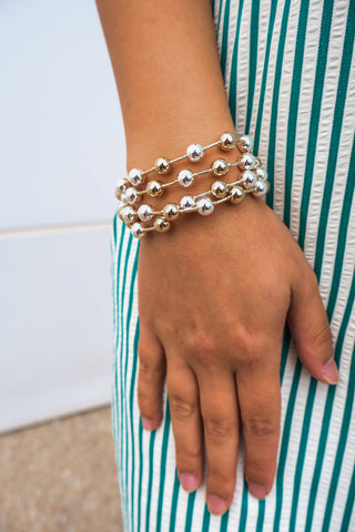 Elena • mixed metal bracelet stack