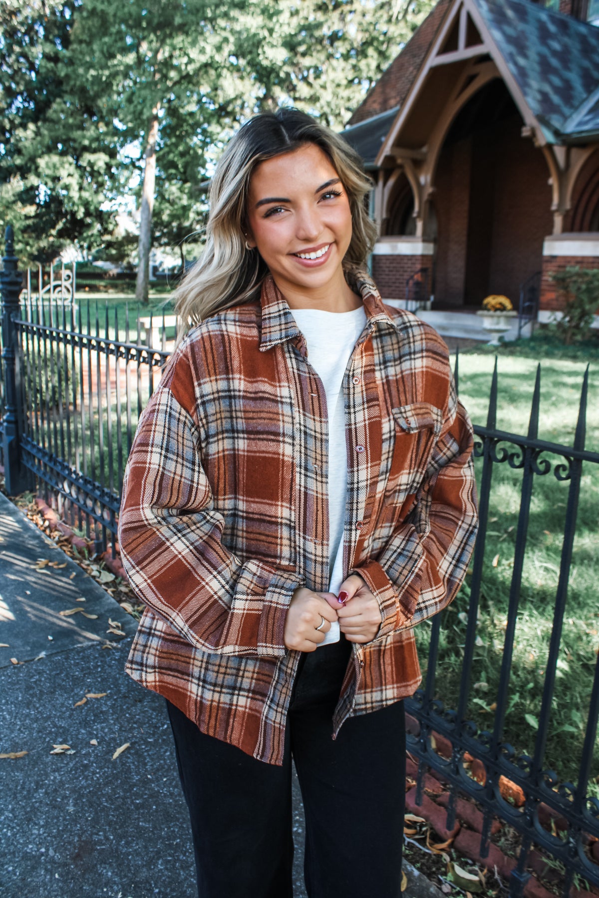 Fireside Stories Flannel • Rust Plaid