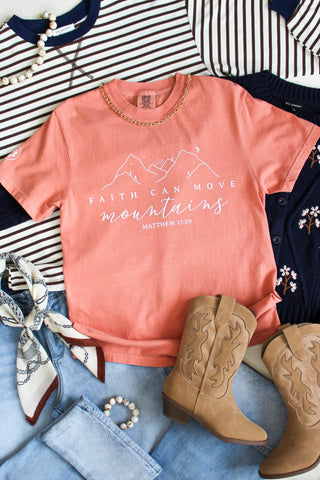 Faith Can Move Mountains Graphic Tee • Dusty Peach