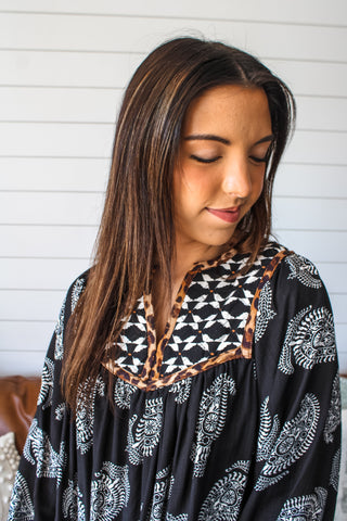 Boho Beauty Paisley Midi • Black