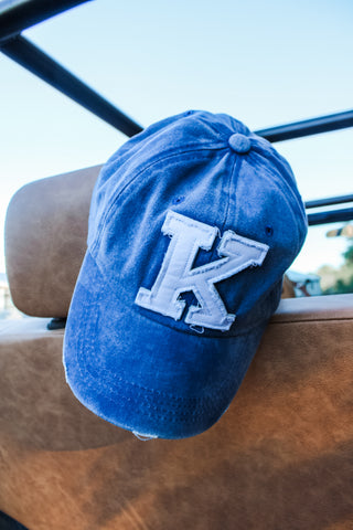 K Is For Kentucky Distressed Hat • Blue