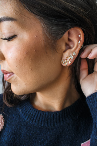 Topped With A Bow Earring Set • Gold/Silver