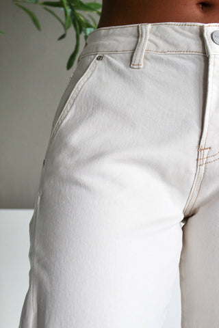 Isla High Rise Barrel Jean • Ivory
