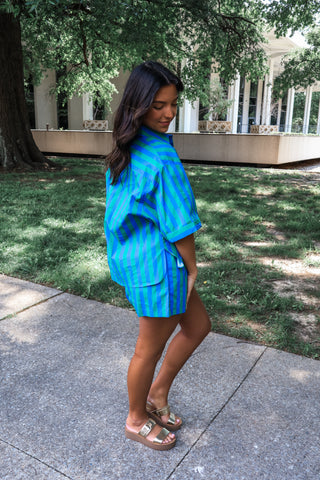 Vacay Vibes Short Set • Blue/Green