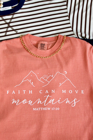 Faith Can Move Mountains Graphic Tee • Dusty Peach