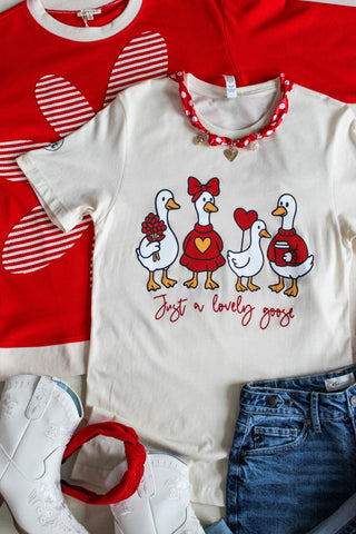 Just A Lovely Goose Graphic Tee • Cream