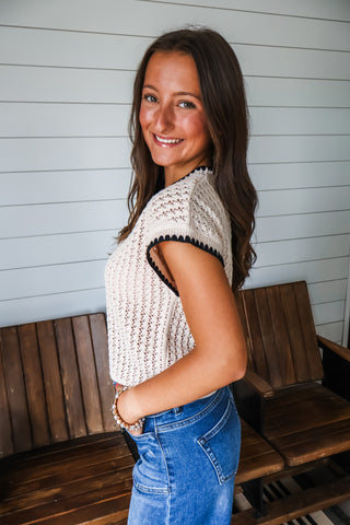 Neutral Beauty Crochet Top • Natural