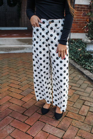 Polished In Polka Dots Pants • Cream