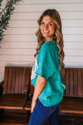 Peace Out Patchwork Top • Green