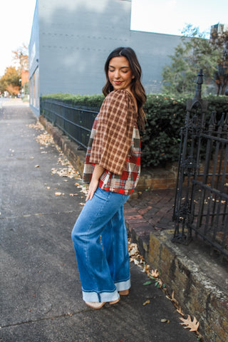 Pretty In Patchwork Top • Brown Multi