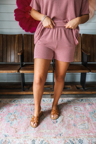 Somewhere Sunny Short Set • Dusty Rose - FINAL SALE