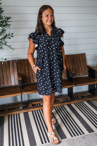 Pretty Dots Pocket Dress • Black - FINAL SALE