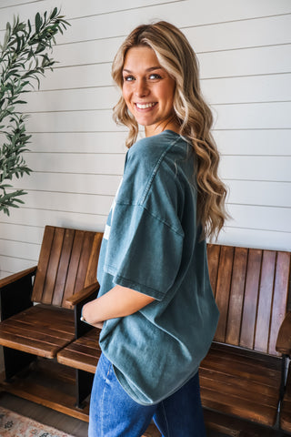 Hot Shot Oversized Tee • Teal