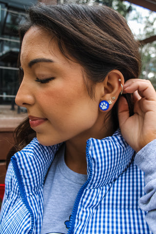 Cats Paws Stud Earrings • Blue