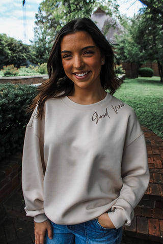 Good news pullover • Jesus saves • cream - FINAL SALE