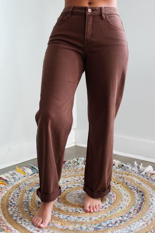 Riley Relaxed Barrel Leg | Tummy Control • Cocoa
