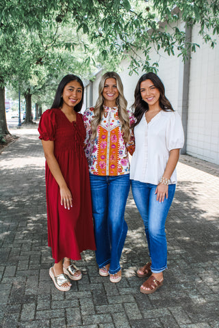 Crisp Autumn Day floral • wine multi - FINAL SALE