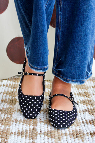 Piper Polka Dot Flat • Black