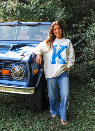 K Is For Kentucky Mock Neck Sweatshirt • Ivory
