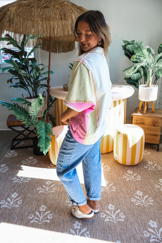 Chasing Sunsets Colorblock Top • Lemon - FINAL SALE